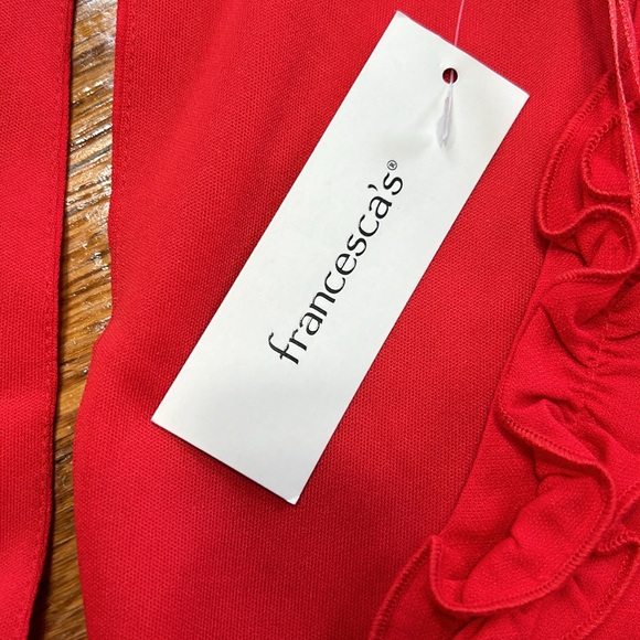 Mi Ami by Francesca’s red ruffle mini dress.  New with tags. Size Medium. - Picture 4 of 13